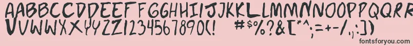 doujin Font – Black Fonts on Pink Background