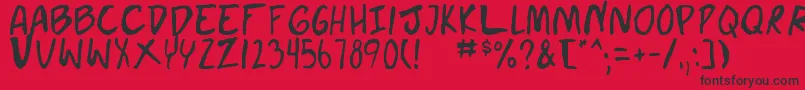 doujin Font – Black Fonts on Red Background