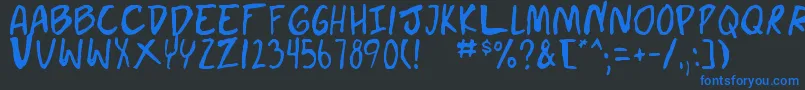 doujin Font – Blue Fonts on Black Background