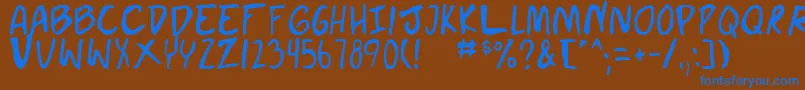 Шрифт doujin – синие шрифты на коричневом фоне
