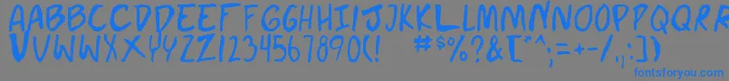 doujin Font – Blue Fonts on Gray Background