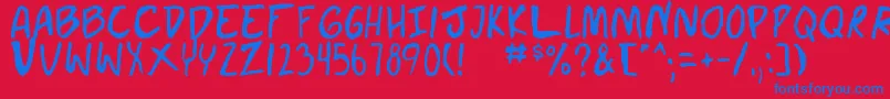 Saiba mais sobre a fonte doujin Fonte doujin – fontes azuis em um fundo vermelho
