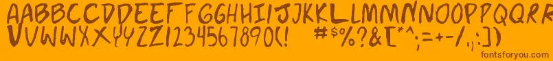 doujin Font – Brown Fonts on Orange Background