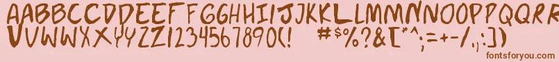doujin Font – Brown Fonts on Pink Background