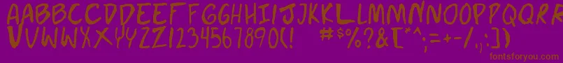 doujin Font – Brown Fonts on Purple Background