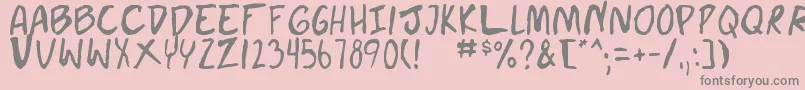 doujin Font – Gray Fonts on Pink Background