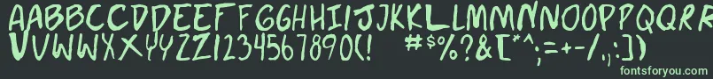 doujin Font – Green Fonts on Black Background