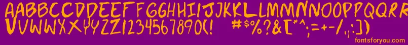 doujin Font – Orange Fonts on Purple Background