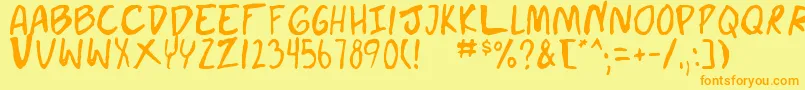 doujin Font – Orange Fonts on Yellow Background