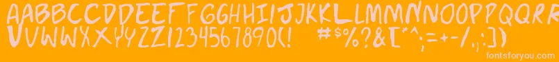 doujin Font – Pink Fonts on Orange Background