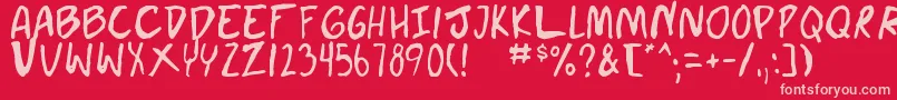 doujin Font – Pink Fonts on Red Background