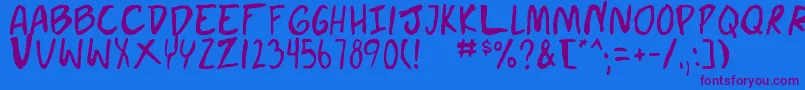 doujin Font – Purple Fonts on Blue Background