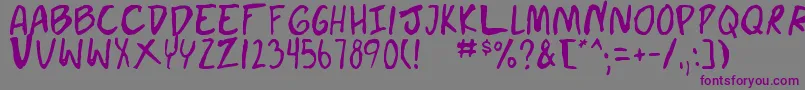 doujin Font – Purple Fonts on Gray Background