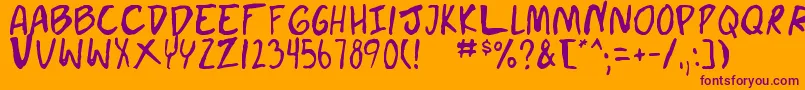 doujin Font – Purple Fonts on Orange Background