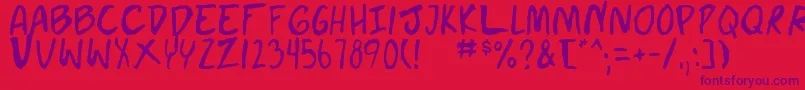 doujin Font – Purple Fonts on Red Background