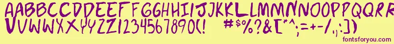 doujin Font – Purple Fonts on Yellow Background