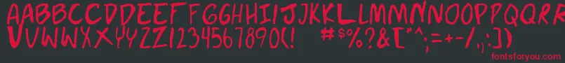 doujin Font – Red Fonts on Black Background