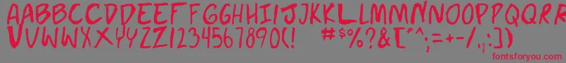 doujin Font – Red Fonts on Gray Background