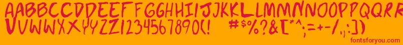 doujin Font – Red Fonts on Orange Background