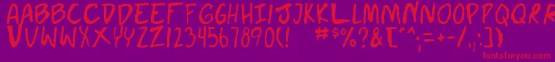 doujin Font – Red Fonts on Purple Background