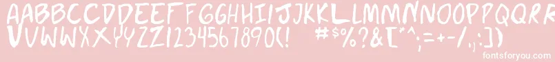 doujin Font – White Fonts on Pink Background