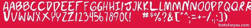 Шрифт doujin – белые шрифты на красном фоне