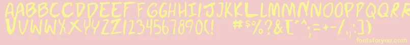 doujin Font – Yellow Fonts on Pink Background