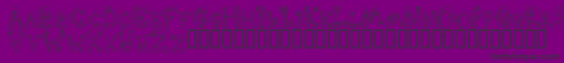 DOWND   -fontti – mustat fontit violetilla taustalla
