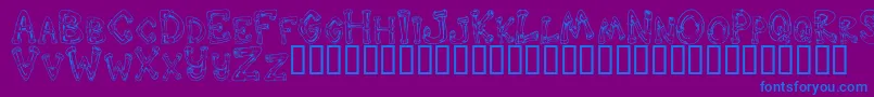 フォントDOWND    – 紫色の背景に青い文字