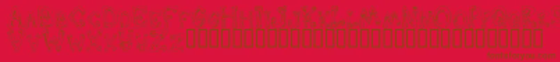 DOWND   -fontti – ruskeat fontit punaisella taustalla