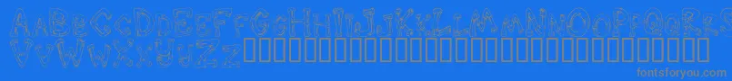 フォントDOWND    – 青い背景に灰色の文字