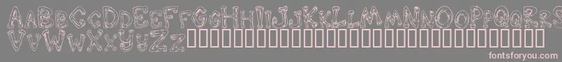 DOWND   -fontti – vaaleanpunaiset fontit harmaalla taustalla