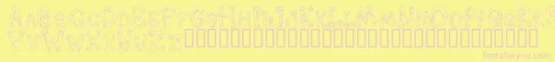 DOWND    Font – Pink Fonts on Yellow Background