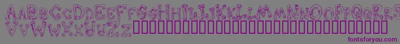 DOWND   -fontti – violetit fontit harmaalla taustalla
