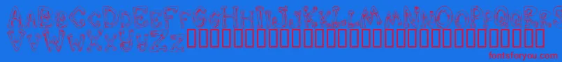 Fonte DOWND    – fontes vermelhas em um fundo azul