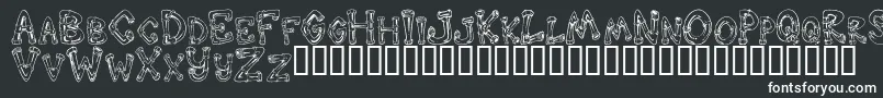 DOWND   -fontti – valkoiset fontit mustalla taustalla