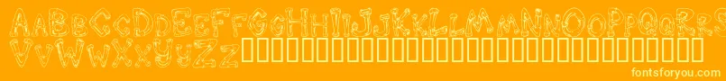 フォントDOWND    – オレンジの背景に黄色の文字