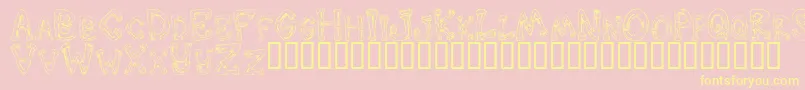 フォントDOWND    – 黄色のフォント、ピンクの背景