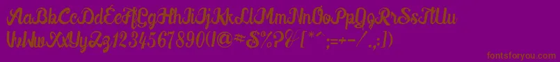 Downhill-fontti – ruskeat fontit violetilla taustalla