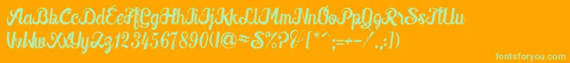 Downhill Font – Green Fonts on Orange Background