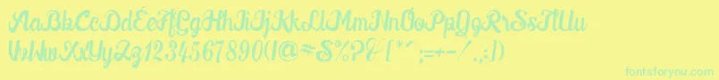 Czcionka Downhill – zielone czcionki na żółtym tle