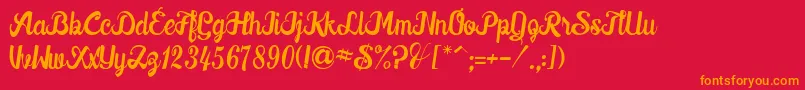 Downhill Font – Orange Fonts on Red Background