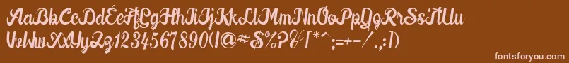 Downhill Font – Pink Fonts on Brown Background