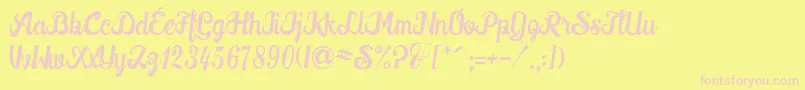 Downhill Font – Pink Fonts on Yellow Background