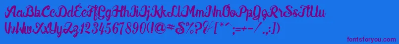 Downhill Font – Purple Fonts on Blue Background