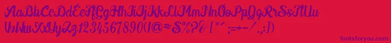 Downhill Font – Purple Fonts on Red Background