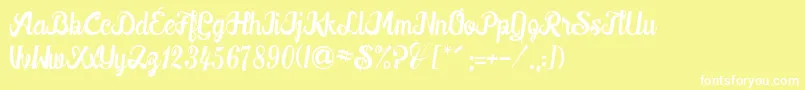 Downhill Font – White Fonts on Yellow Background