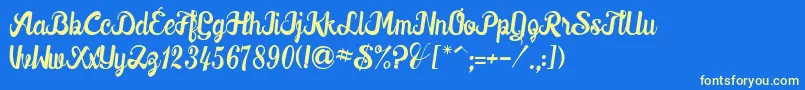 Downhill Font – Yellow Fonts on Blue Background