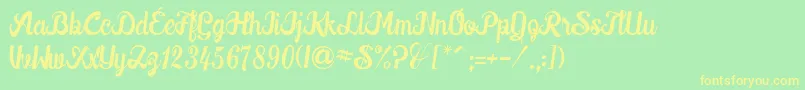Downhill Font – Yellow Fonts on Green Background