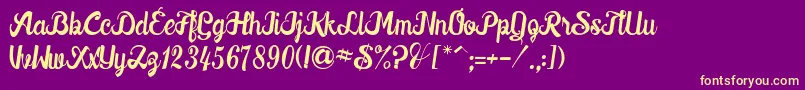 Downhill Font – Yellow Fonts on Purple Background